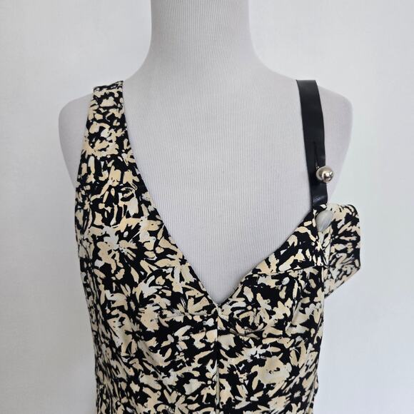 Proenza Schouler Asymmetrical Pleated Top Silk Floral Edgy Chain Women 6 - Picture 5 of 13